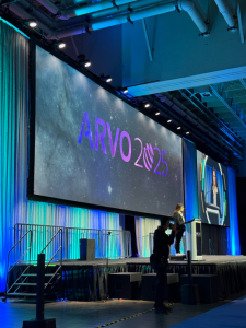 ARVO 2025 conference signage displayed at the annual meeting